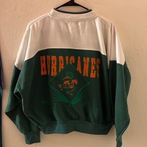 Vintage 90s university of Miami hurricanes crewneck sweatshirt color block L